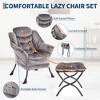 Lazy Chair with Ottoman, Modern Lounge Accent Chair, Leisure Sofa Armchair with Footrest, Reading Armchair with Side Pocket - 4 of 4