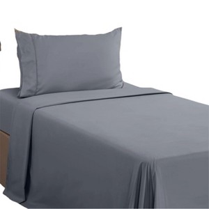 Boersma Bedding Twin Sheets Set - Brushed Microfiber - Soft Bed Sheets for Twin Size Bed Set - Includes 1 Fitted, 1 Flat, & 1 Pillow Case - 1 of 4