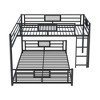 NicBex Modern Metal Frame Twin/Full XL over Queen Floor Bunk Bed with Ladder & Guardrails,Simple Bed Frame for Bedroom,Kids Room - 4 of 4