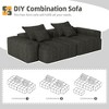 Whisen Modern Oversized Modular Sectional Sofa with 2 Ottoman, 2 Seat Sparkling Chenille Fabric and 4 Pillows, 4-Piece DIY Combination - 3 of 4