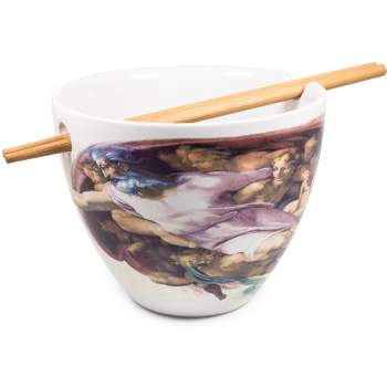 Boom Trendz Bowl Bop Sistine Chapel Japanese Dinner Set | 16-Ounce Ramen Bowl, Chopsticks