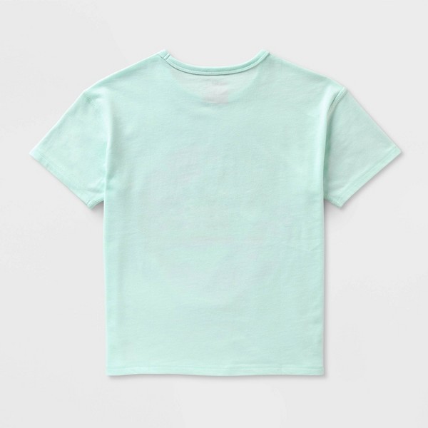 Paquete de 2 playeras adaptativas de manga corta para niños, gráficas - Cat & Jack™ verde menta/rosa 2