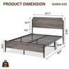 COZONY Vintage Industrial Metal Platform Bed Frame with Wood Headboard & Footboard, Queen Size - 3 of 4