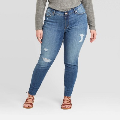 plus size skinny ankle jeans