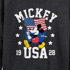 Women's - Disney - Mickey Waving Flag USA Lightweight French Terry Wide Neck Long Sleeve Shirt - 2 of 4