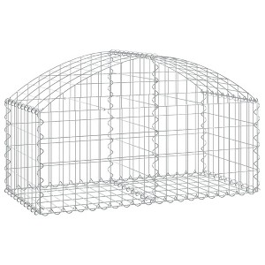 vidaXL Gabion Basket Silver Galvanized iron 39.4 x 19.7 x 15.7/23.6 in - 39.4" x 19.7" x 15.7"/23.6" - 1 of 4