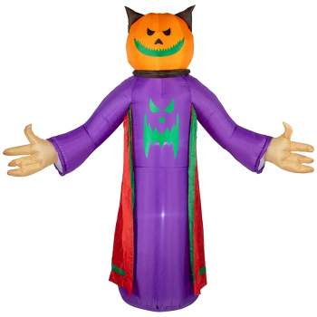 Northlight 8' Lighted Jack-O-Lantern Grim Reaper Inflatable Outdoor Halloween Decoration