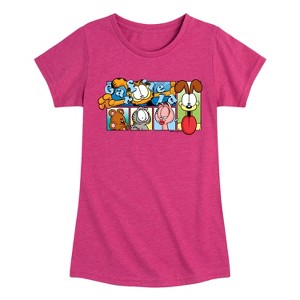 Girls' - Garfield - Character Grid Fitted Short Sleeve Graphic T-Shirt - 1 of 4