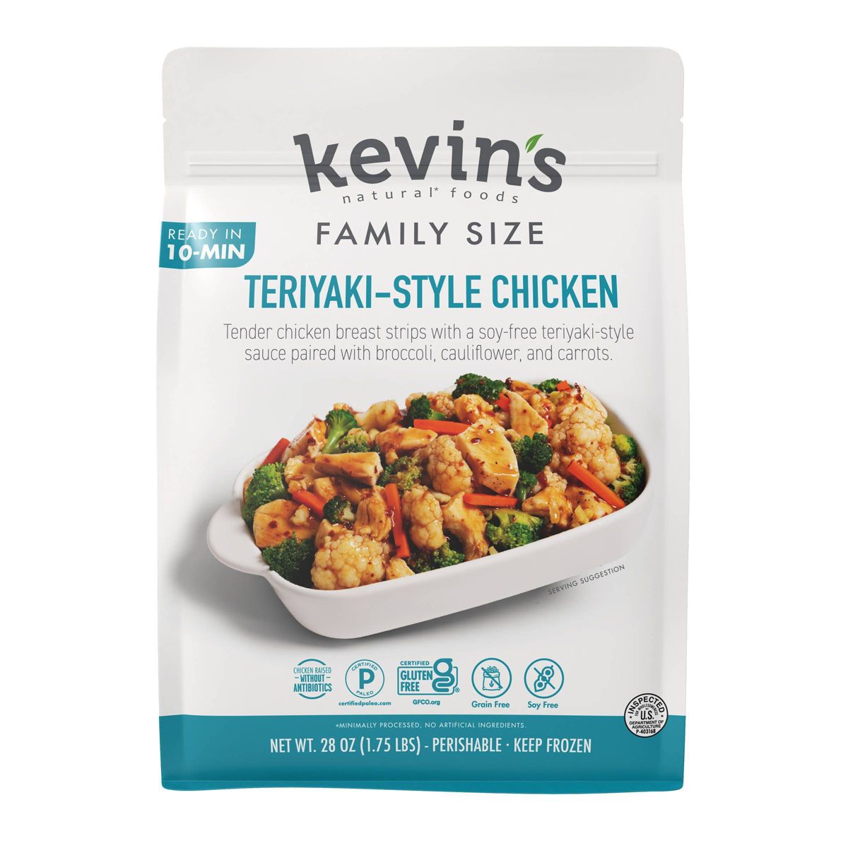 kevin's foods Gluten Free Size Teriyaki Chicken - 28oz: Dairy-Free, Soy-Free