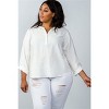 Slickblue Women’s Plus-Size Stand-Up Collar Blouse, Rayon Blend, Casual to Dressy Top, Oatmeal, 1XL - 4 of 4