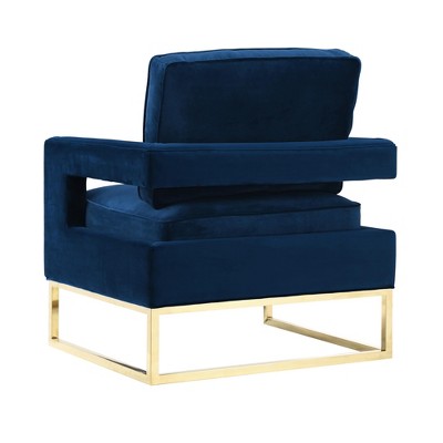 Avery Pink Velvet Accent Chair with Polished Gold Base