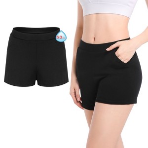 VOXSHE Women's Period Shorts Light Leak Protection Period Boyshort Comfort Black - 1 of 4