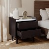 LuxenHome 23” Modi Wenge Nightstand & End Table with 2 Drawers, Raised Sides, Faux Marble Top, Manufactured Wood Brown - 4 of 4