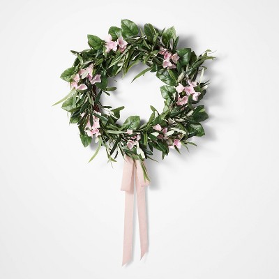 Floral Wreath with Ribbon Purple - Threshold™ designed with Studio McGee