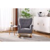 Velvet High Back Rocking Chair for Nursery with Comfortable Padded Seat and Foam-Filled Upholstery - 2 of 4