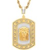 Steeltime 30" 18k gold plated stainless steel sandblast jesus head dog tag pendant - 2 of 4