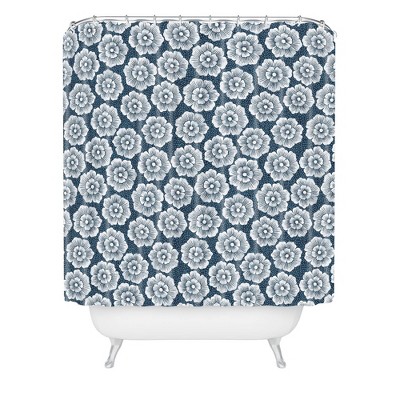 Schatzi Brown Lucy Floral Night Shower Curtain Blue - Deny Designs