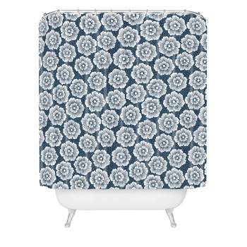 Schatzi Brown Lucy Floral Night Shower Curtain Blue - Deny Designs