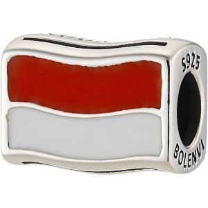 Sterling Silver Travel Charm - World Flags Country Bead for Bracelets, Gift for Mom & Daughter - 1 of 4