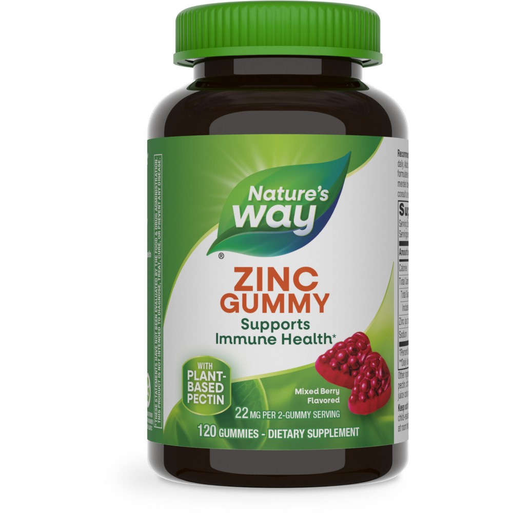 Photos - Vitamins & Minerals Natures Way Nature's Way Zinc Immune Support Gummies - Mixed Berry Flavored - 120ct 