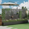 PexFix 72 in. x 47 in. Outdoor Metal Trellis with Planter Box in Street Pattern in Black - 3 of 4