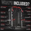 ER KANG Smith Machine, 2200lbs Squat Rack with LAT-Pull Down System & Cable Crossover Machine, Training Equipment with Leg Hold-Down Attachment - 3 of 4