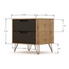 GDFStudio Rockefeller Mid-Century Modern Wooden 2-Drawer Nightstand - 3 of 4