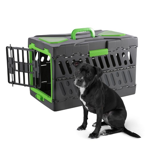 Foldable plastic outlet dog crate