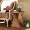 JIONJOY Rustic Square Pedestal End Table with Artistic Twisted Legs - Solid Wood Farmhouse Side Table for Living Room, Bedroom or Office - 2 of 4