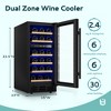 EUHOMY 3.2 cu. ft.(30 Bottles) Wine Fridge, Digital Temperature Control&Wood Shelves, Dual Zone, Stainless Steel, Double-Layer Glass Door, Black - 3 of 4