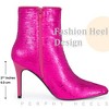 BLISSFUL STEP Women's Stiletto Heel Pointed Toe Party Sequin Dressy Ankle Boots - 2 of 4