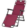 TIRAMISUBEST 2-in-1 Folding Chaise Lounge Chair for Outside - Adjustable Tanning Chair with Pillow & Pocket (Red) - 3 of 4