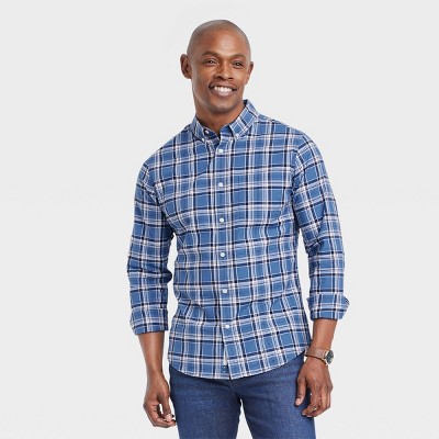 Men's Slim Fit Poplin Long Sleeve Button-Down Shirt - Goodfellow & Co™