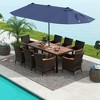 Costway 11 PCS Patio Dining Set with 15ft Double-Sided Patio Umbrella (Base Included) Beige/Coffee/Navy/Orange/Wine/Grey - 2 of 4