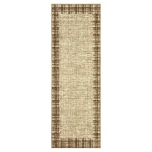 Washable Modern Geometric Bordered Living Room Rugs Soft Low Pile Foldable Carpet for Home Office - 1 of 4