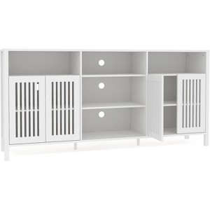 1/2/3pcs Entertainment Center Set with TV Stand & Bookshelves, 2 Bookcases or Single TV Stand for 70" TVs, Farmhouse Modern Living Room - 1 of 4