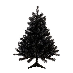 Northlight Full Colorado Spruce Artificial Halloween Tree - 4' - Black - Unlit - 1 of 4