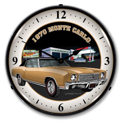 Collectable Sign & Clock | 1970 Monte Carlo LED Wall Clock Retro/Vintage, Lighted