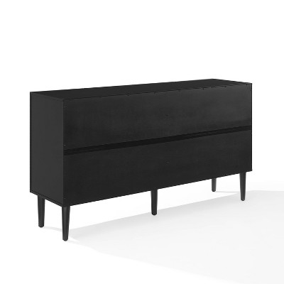 Everett Matte Black Mid-Century Sideboard with Tapered Legs