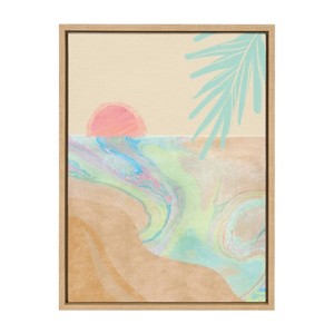 18" x 24" Sylvie Satisfy My Soul by Kasey Free Framed Wall Canvas Natural - Kate & Laurel All Things Decor - 1 of 4