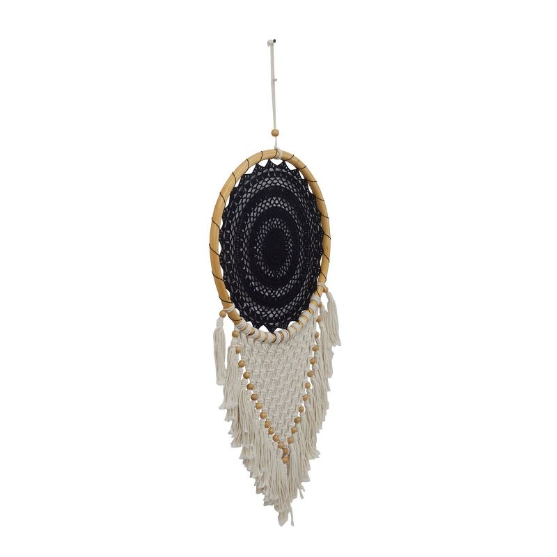 42&#34; x 16&#34; Cotton Macrame Handmade Intricately Woven Dreamcatcher Wall Decor with Beaded Fringe Tassels Black - Olivia &#38; May, 3 of 7