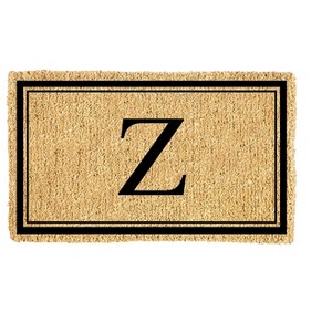 Evergreen Monogram Indoor Outdoor 100% Natural Coir Doormat 28" x 16" |  Letter  "Z" - 1 of 4