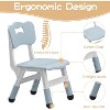 Kids Table and 4 Chairs Set with Particleboard Desktop, Height Adjustable, Anti-Slip Pad, Compact Dining Set, and Durable Desktop, Grey - 2 of 4
