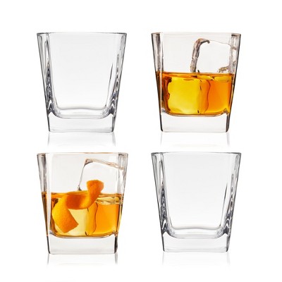 Le'raze Set Of 4 Square Old Fashioned Drinking Whiskey Glasses - 15oz. :  Target