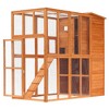 PawHut Outdoor Catio, Cat House Wooden Feral Cat Shelter, Cat Cage with Platforms, Waterproof Asphalt Roof, Ramps - 4 of 4
