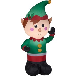 Gemmy Christmas Inflatable Elf, 4 ft Tall, Multi - 1 of 4