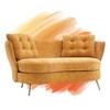 Loveseat Sofa Upholstered Couch with Golden Metal Legs,White/ Yellow/Orange/Blue/Gray/Black/Pink, 4W-ModernLuxe - 2 of 4