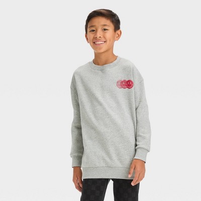 Boys' Smiley Graphic Sweatshirt - Art Class™ Gray Xl : Target