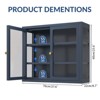 Bekrvio Wall Mounted Display Cabinet with Glass Doors, Adjustable Shelves, Steel Frame Storage Cabinet for Bathroom, Kitchen or Living Room - 4 of 4