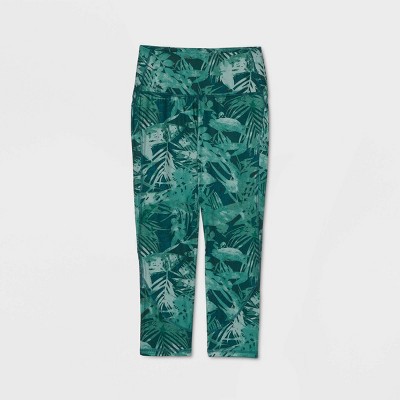 tropical print workout leggings